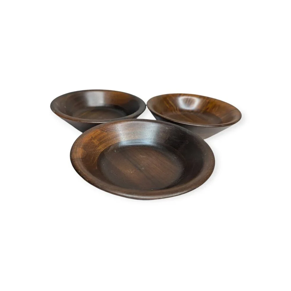 Vintage The Walnut Bowl Lebanon Missouri Set of 3 Walnut Salad Bowls